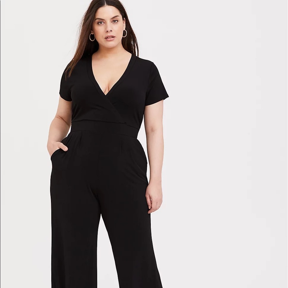 Black Studio Knit Wide Leg Jumpsuit by Torrid